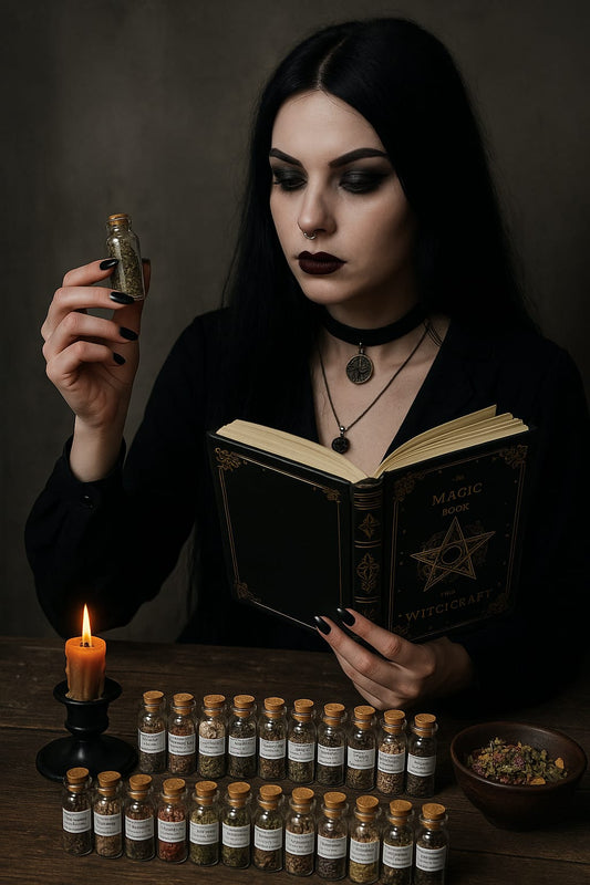Witchcraft Herbs Kit – 30 Jars with Magical Book Box
